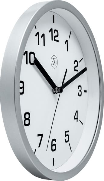 NeXtime NX-7321ZI Wandklok NXT Diameter 20cm Kunststof Zilver, Witte Wijzerplaat - Afbeelding 2