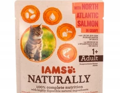 IAMS Naturally Adult with North Atlantic salmon in gravy - nat kattenvoer - 85g