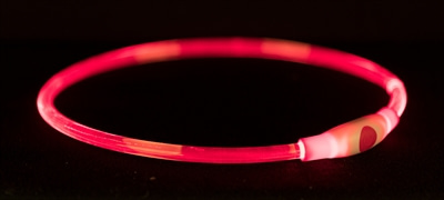 TRIXIE LICHTGEVENDE HALSBAND USB FLASH LIGHT OPLAADBAAR TPU ROOD 40X0,8 CM