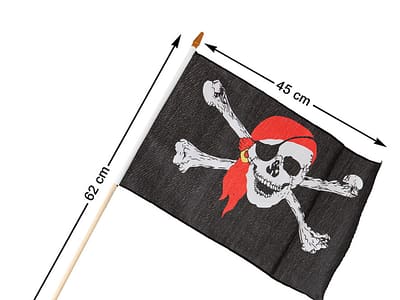 Vlag 30 x 45 cm Piraat Schedel Zwart