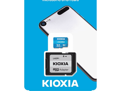 Micro SD geheugenkaart met adapter Kioxia Exceria UHS-I Klasse 10 Blauw 32 GB