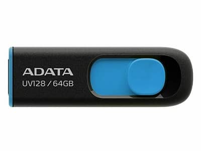 USB stick Adata 64GB DashDrive UV128 Blauw Zwart 64 GB