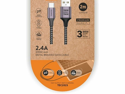 Kabel USB A naar USB-C Tech One Tech TEC2023 2 m