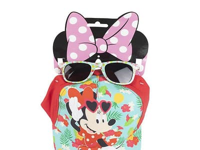 Set van pet en zonnebril Minnie Mouse Hoed Zonnebril Turkoois (53 cm) (2 pcs)