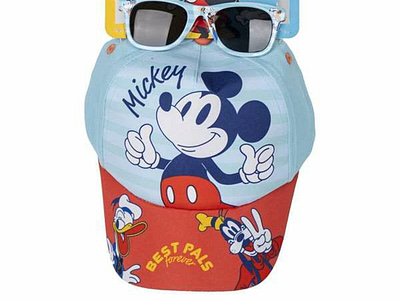 Set van pet en zonnebril Mickey Mouse 2 Onderdelen Kinderen