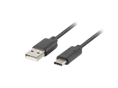 Kabel USB naar 2.0 naar USB C Lanberg Zwart Afmeting 1 m