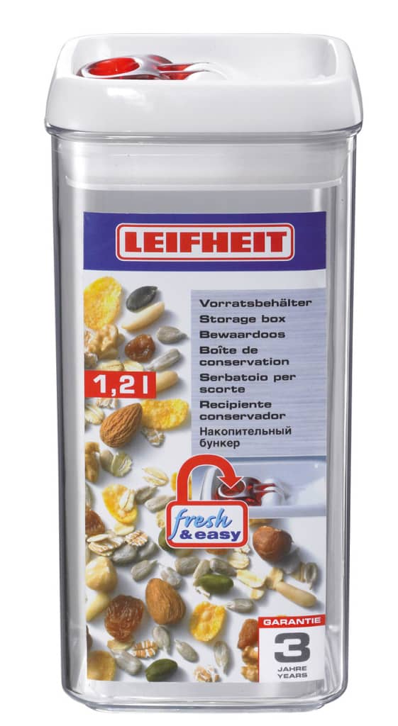 Leifheit 31210 Voorraadbus Fresh & Easy Hoekig 1,2L - Afbeelding 2