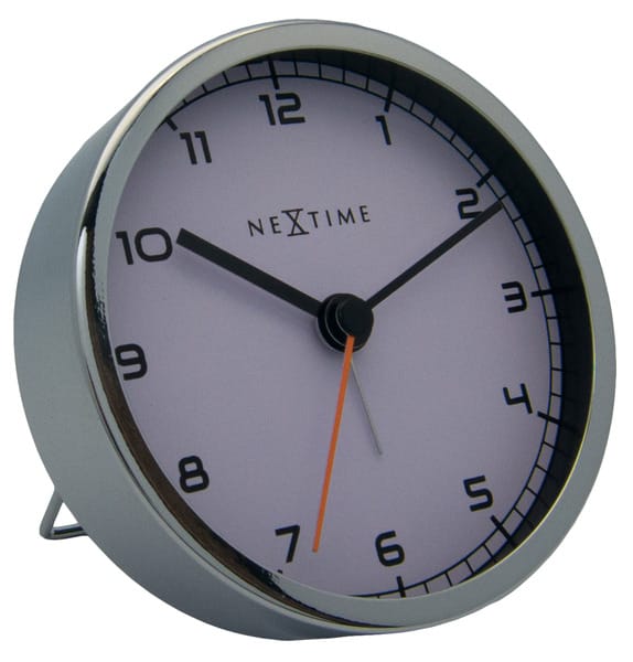 NeXtime NE-5194WI Wekker 9 X 9 X 7.5 Cm, Metaal, Wit, 'Company Alarm' - Afbeelding 2