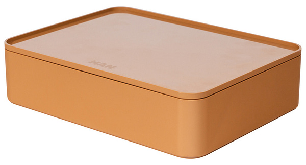 HAN HA-1110-83 Smart-organiser Allison Box Met Binnenschaal En Deksel Caramel Bruin, Stapelbaar