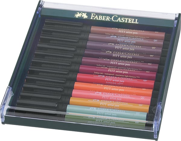 Faber Castell FC-267422 Tekenstift Faber-Castell Pitt Artist Pen Brush Set 12 Stuks Earth Tones - Afbeelding 2