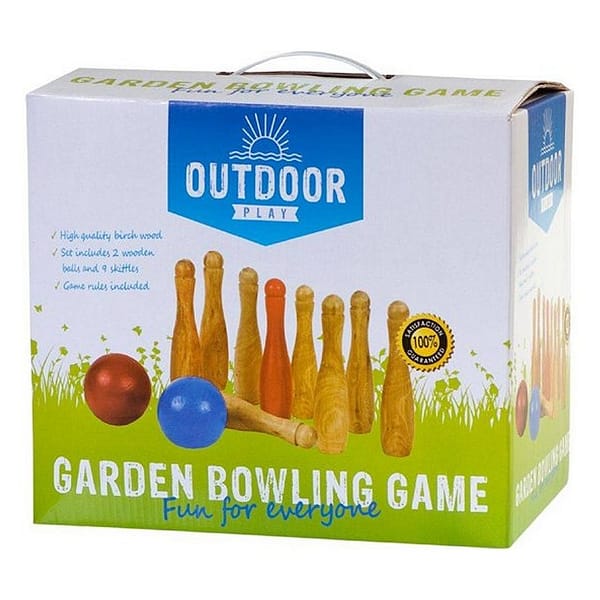 Outdoor Play Houten Tuin Bowlingset met 9 Kegels en 2 Ballen - Afbeelding 2