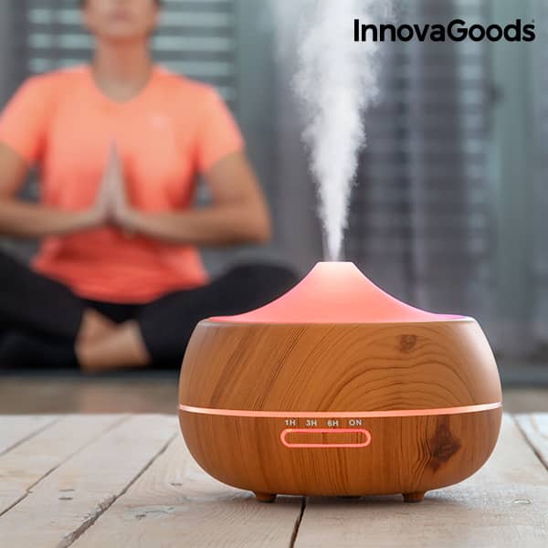 InnovaGoods Wooden-Effect Luchtbevochtiger met Aromatherapie