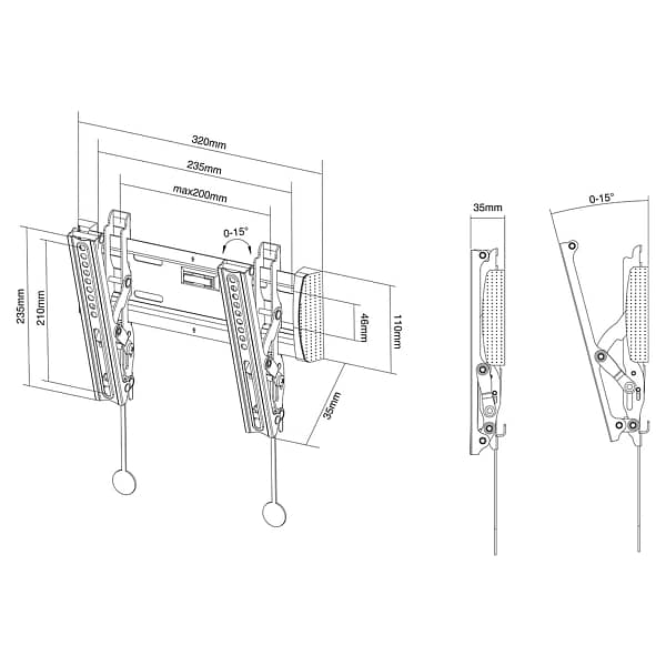 TV houder Neomounts NM-W125BLACK 10" 40" 20 kg - Afbeelding 3