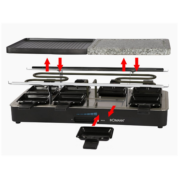 Bomann RG 2279 CB 2in1 Raclette-Grill 1200-1400W - Afbeelding 2