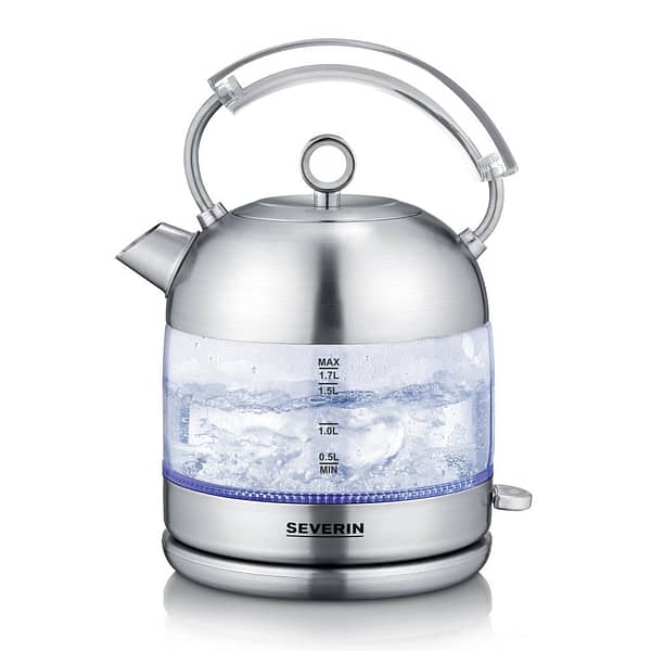 Severin WK3459 Retro Glazen Waterkoker 1.7L 2400W RVS - Afbeelding 2