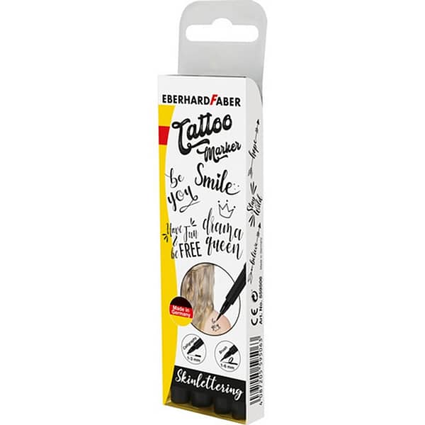 Eberhard Faber EF-559506 Tattoo Marker Skinlettering 4 Stuks Zwart - Afbeelding 2