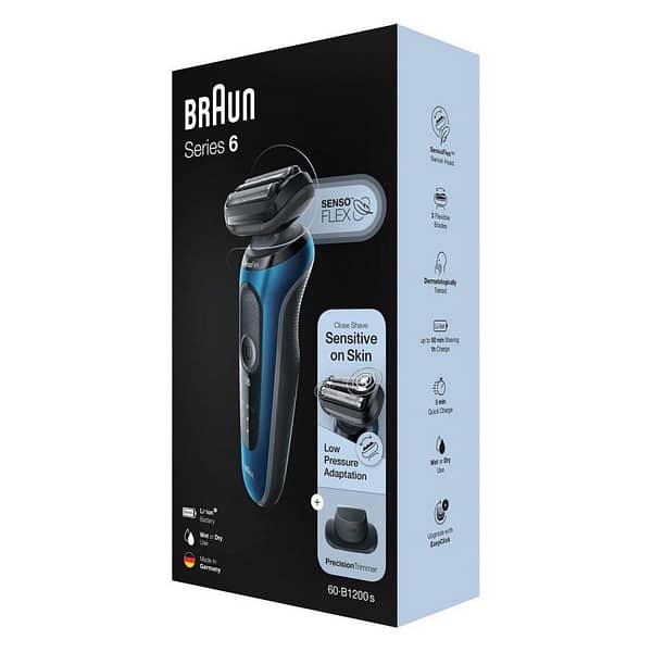 Braun 61-B1200S Series 6 Scheerapparaat Zwart/Blauw - Afbeelding 2