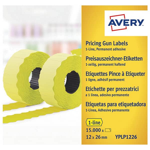 Avery AV-YPLP1226 Prijstangetiketten Permanent 10 Rollen Geel