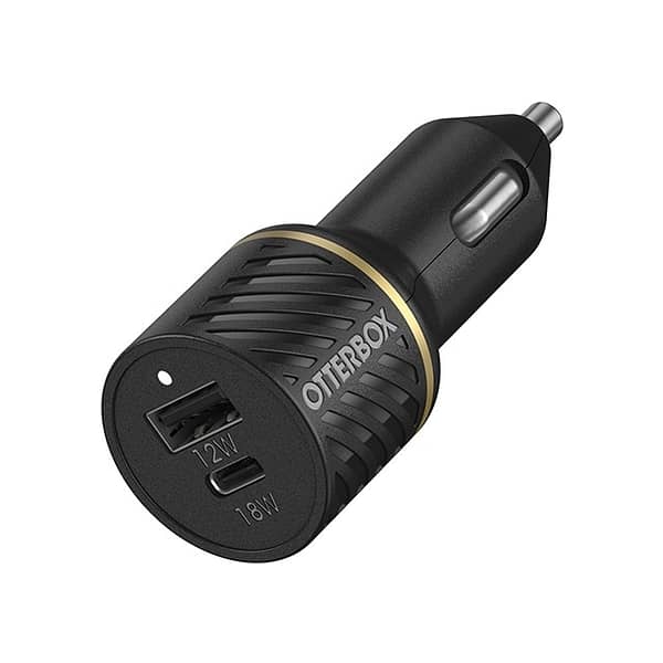 OtterBox Fast Charge Dual Port Premium Car Charger 30W Black Shimmer