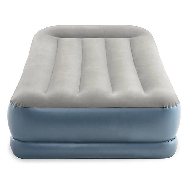 Intex 64116ND Pillow Rest Mid-Rise 1-Persoons Luchtbed 191x99x30 cm + Ingebouwede Pomp Grijs/Blauw - Afbeelding 2