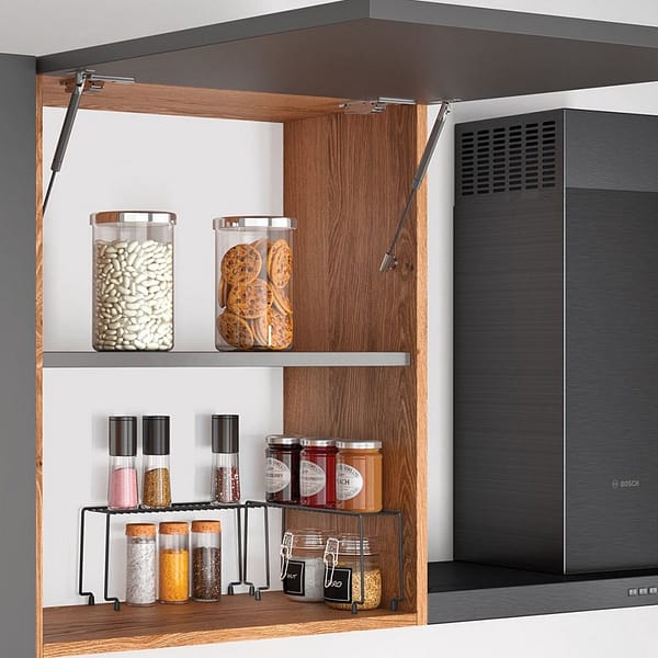 Metaltex Smart Kitchen Stapelrek voor Kruidenpotjes 29x7x14 cm Zwart 2 Stuks - Afbeelding 2