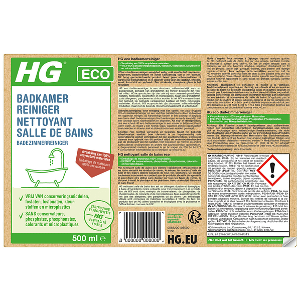 HG ECO Badkamerreiniger 500 ml - Afbeelding 2