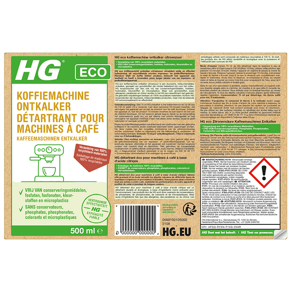 HG ECO Koffiemachine Ontkalker 500 ml - Afbeelding 2