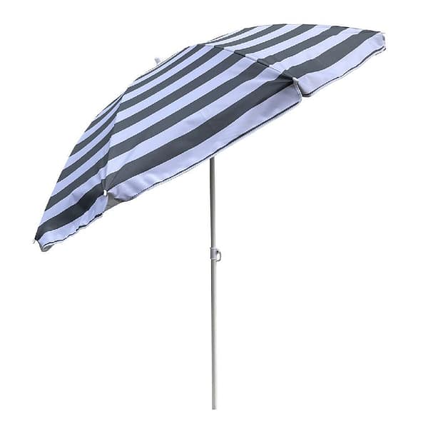 Outdoor Parasol Strepen 180 cm Grijs/Wit