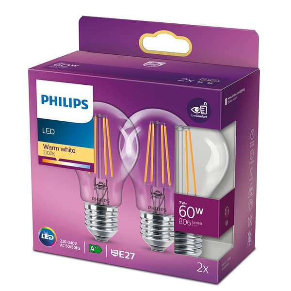 Philips Led Cl A60 Cl Nd 60w E27 - Afbeelding 2