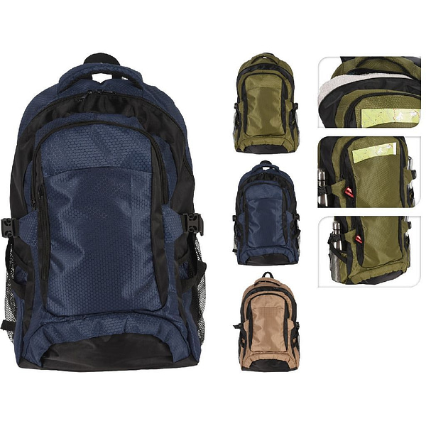 Rugzak 30L Bruin/Blauw/Groen Assorti