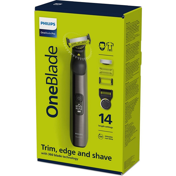 Philips QP6551/15 OneBlade Pro Face and Body Trimmer Chroom/Groen - Afbeelding 2