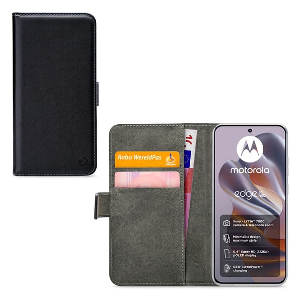 Mobilize Classic Gelly Wallet Book Case Motorola Edge 50 Neo Black