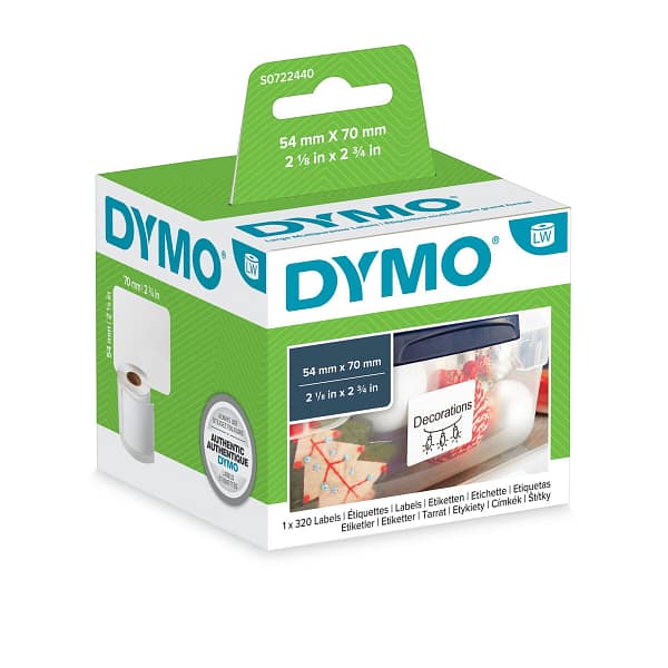 Gelamineerde Tape voor Labelmakers Dymo S0722440 Wit Papier - Afbeelding 2