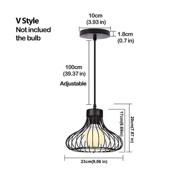 Homestyle Pro MK013-B Industriële Hanglamp 23x20 cm Zwart/Metaal - Afbeelding 2