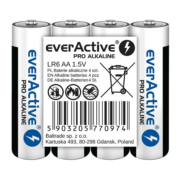 Batterijen EverActive LR6 AA 1,5 V (4 Stuks)