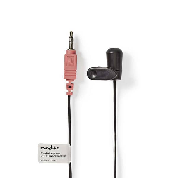 Nedis MICCJ100BK Bedrade Microfoon Clip-on 3,5 Mm Zwart - Afbeelding 2