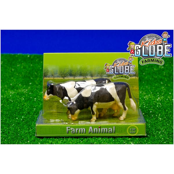 Kids Globe Farming Koeien Zwart/Wit 2 Stuks 1:32