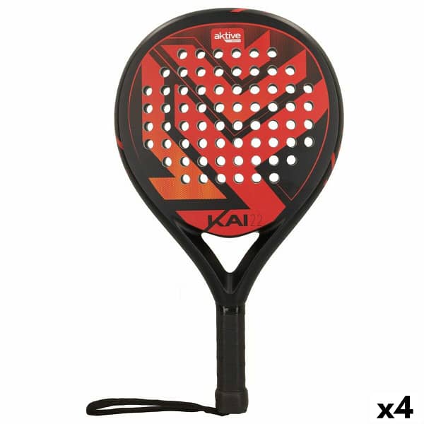 Squashracket Aktive Zwart/Rood (4 Stuks)