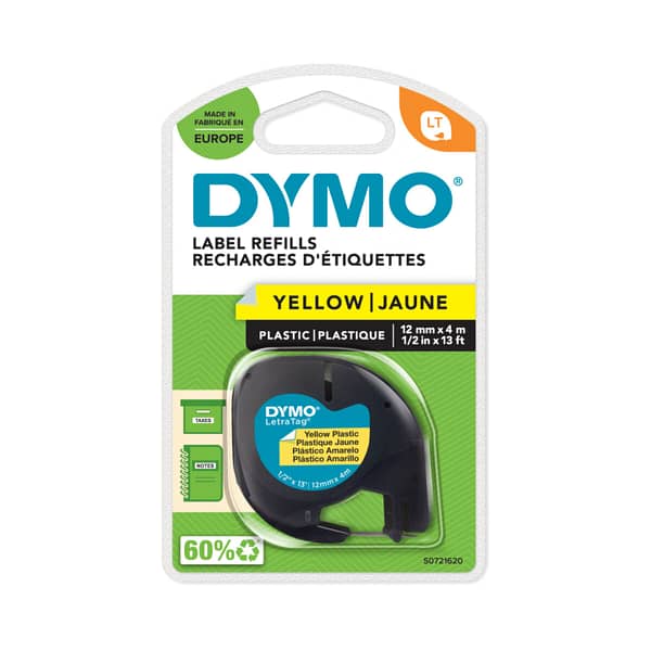 Gelamineerd tape Dymo S0721620 Zwart/Geel - Afbeelding 3