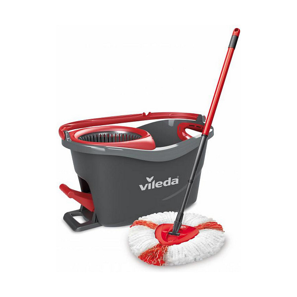 Mop with Bucket Vileda mop en steel Supermocio 3Action Wit Rood Microvezel - Afbeelding 3