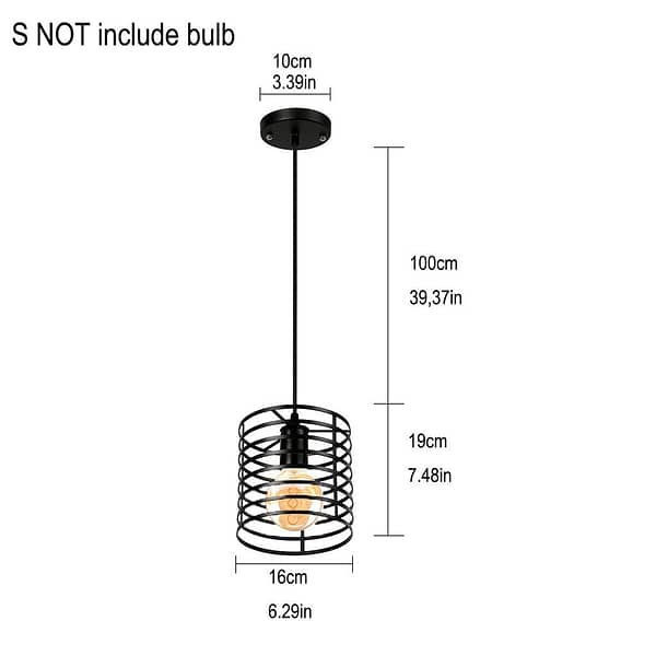 Homestyle Pro MK014-B Industriële Hanglamp 16x19 cm Zwart/Metaal - Afbeelding 2