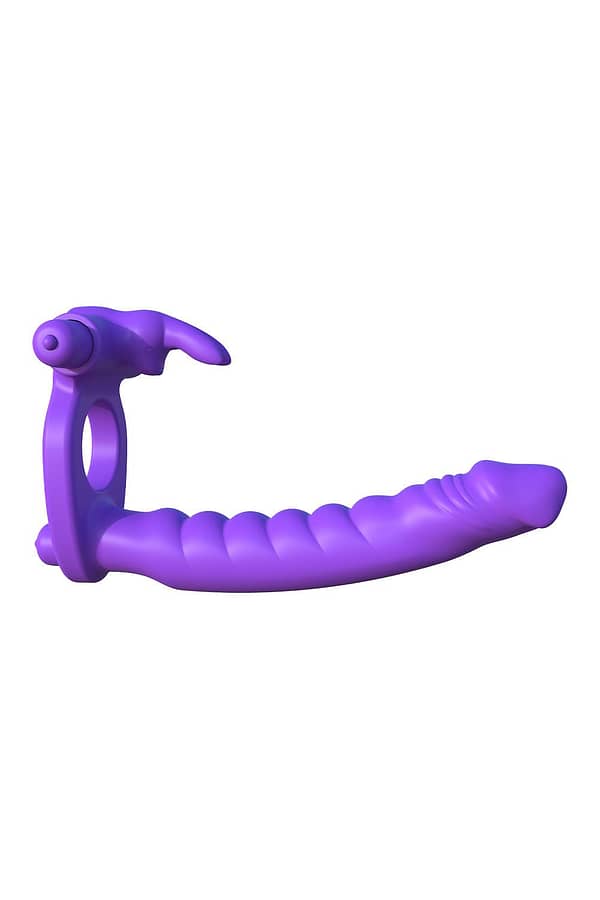 FANTASY C-RINGZ SILICONE DOUBLE PENETRATOR RABBIT PURPLE